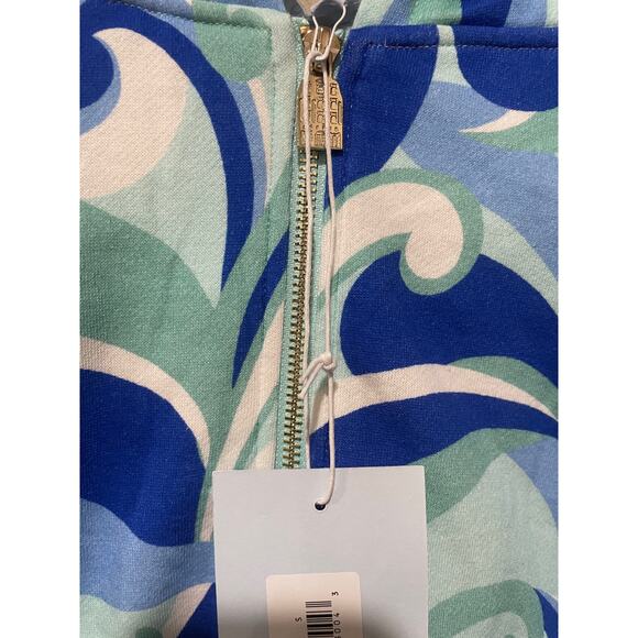 Hill House Allie Zip-Up Hooded Fleece Jacket in Ocean Kaleidoscope Size Small - Picture 8 of 8